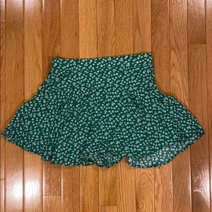 Hollister Green Floral Skirt